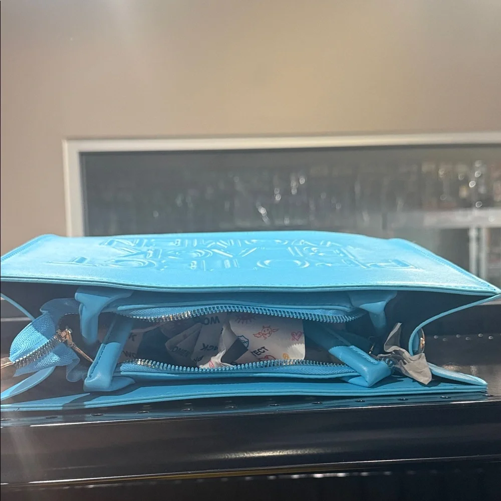Blue Embossed Clutch - Picture 2 of 3